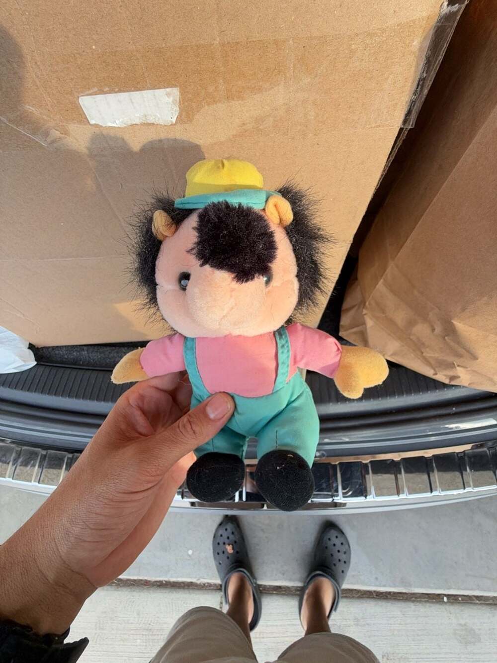 API International Hedgehog Plush Toy Pink Overalls Hat Stuffed Animal